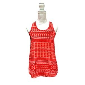 Cynthia‎ Rowley Orange / Red Patterned Women's Top